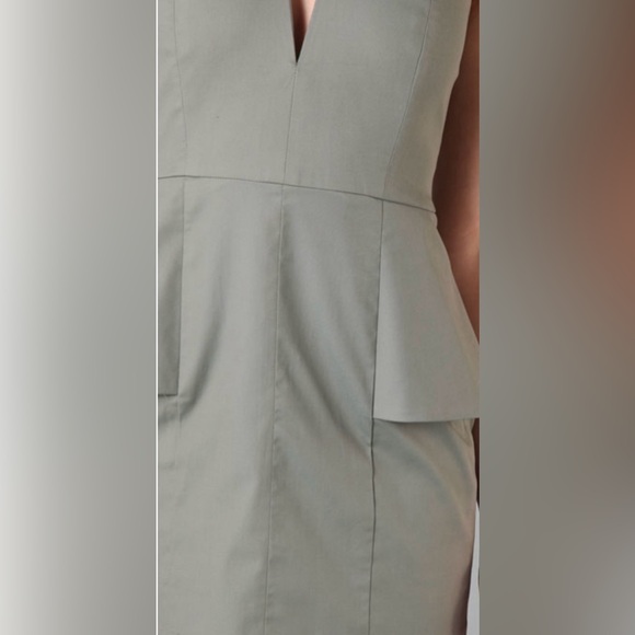 MICHELLE MASON | Designer Olive Green Mini Peplum dress - Picture 10 of 10